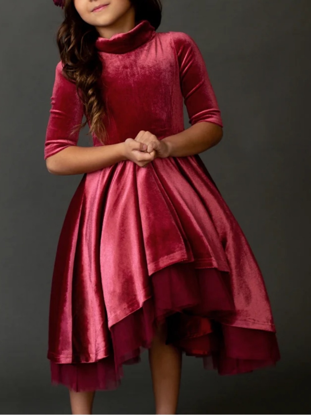 NWT Joy Follie Girls Silver Velvet Dress